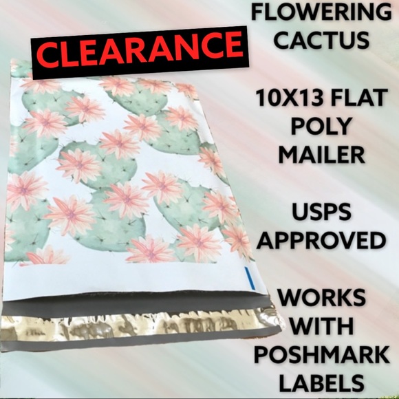 Other - 25 10X13 Flower Cactus Poly Mailers CLEARANCE